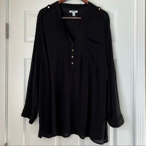 Old Navy Roll Tab Popover Top Sz 3X